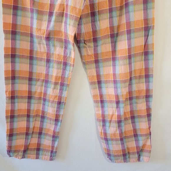 Billabong The Salty Blonde Break Point Pants Sz 30 Orange Gingham Resortwear - Picture 9 of 12